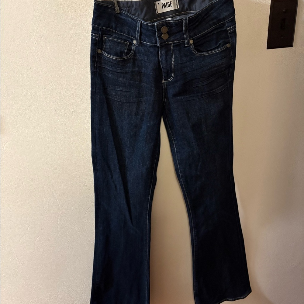 PAIGE Women's Deep Indigo Flare Jeans
